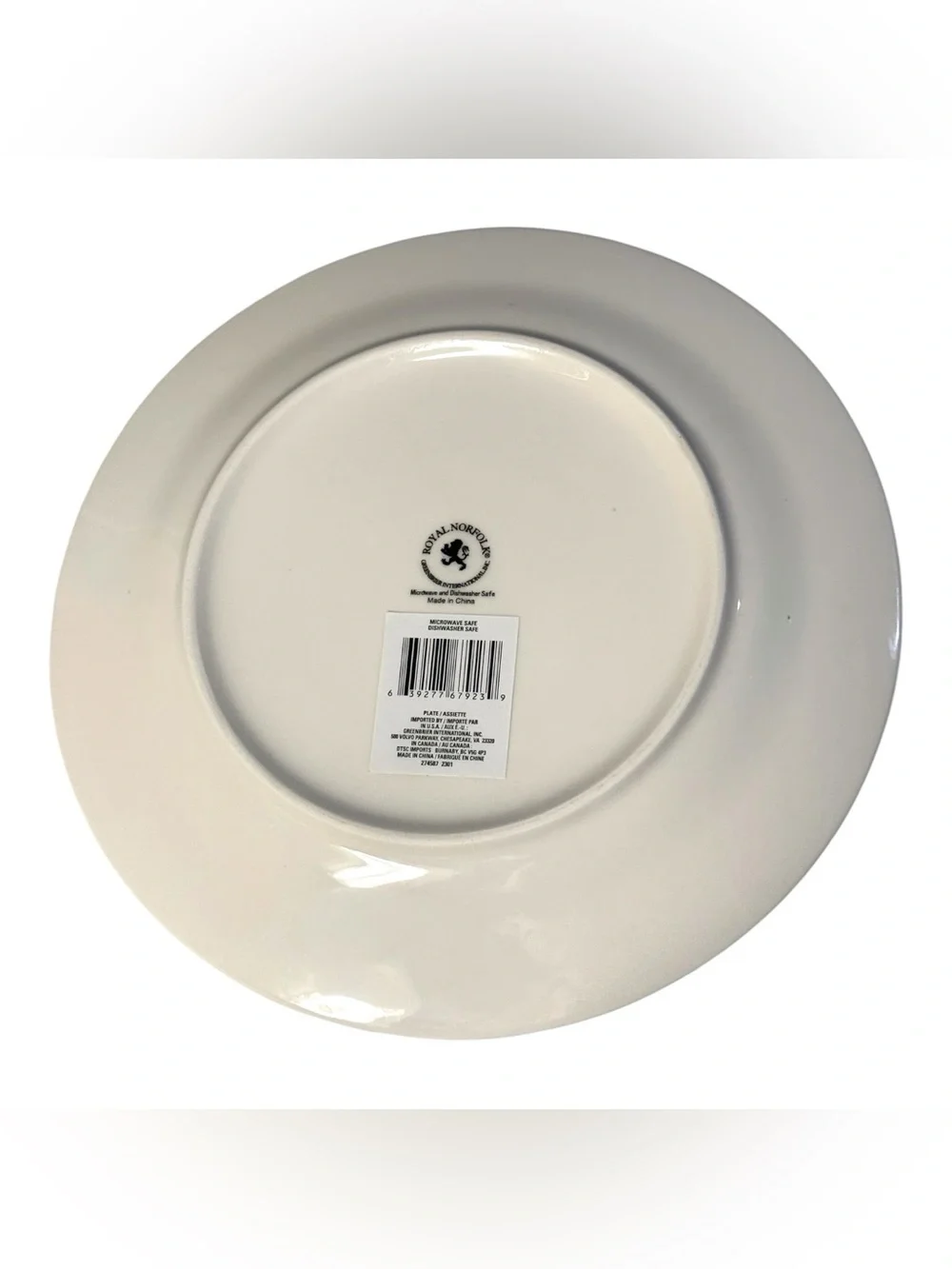 Royal Norfolk ‘Lemons’ White Ceramic Dinner Plate 10.5” NWT Discontinued 🦄